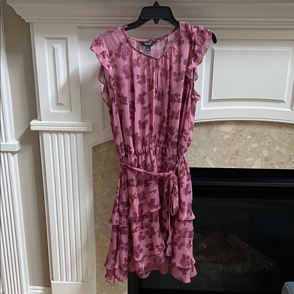 Women’s XL Simply Vera Vera Wang Pink Floral Dress